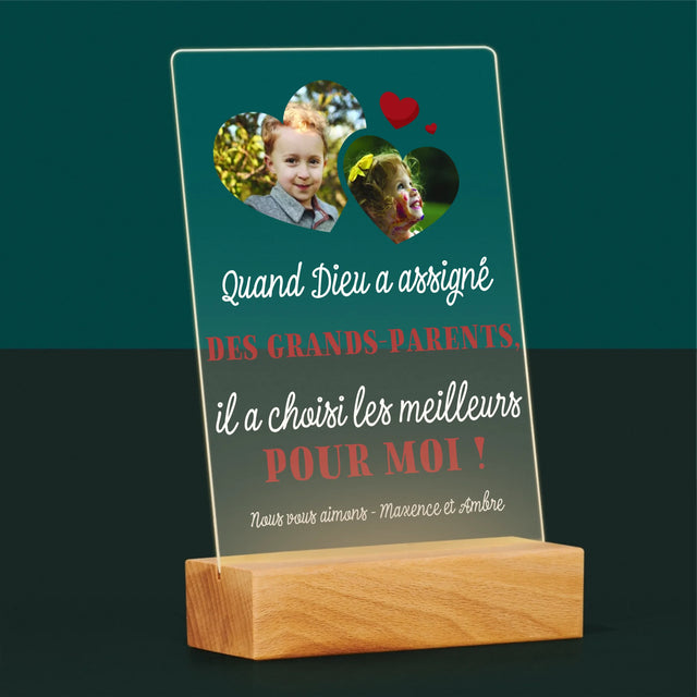 Le Collage Photo: Quand Dieu A Assigné Les Grands-Parents - Impression Sur Verre Acrylique
