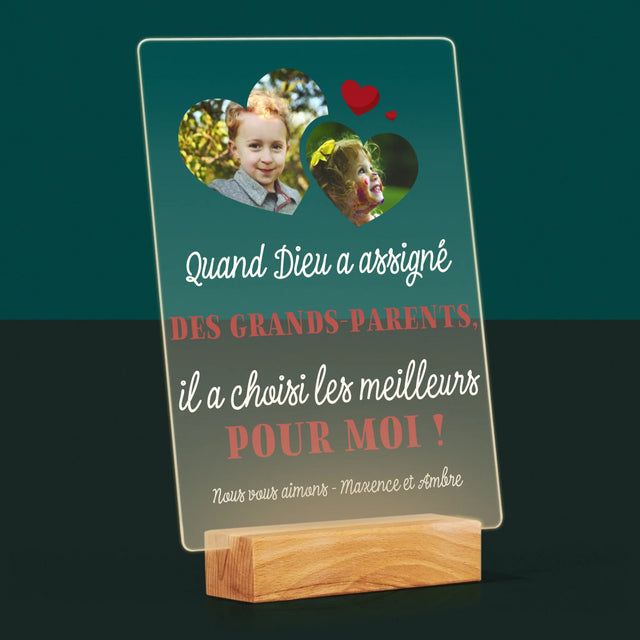 Le Collage Photo: Quand Dieu A Assigné Les Grands-Parents - Impression Sur Verre Acrylique
