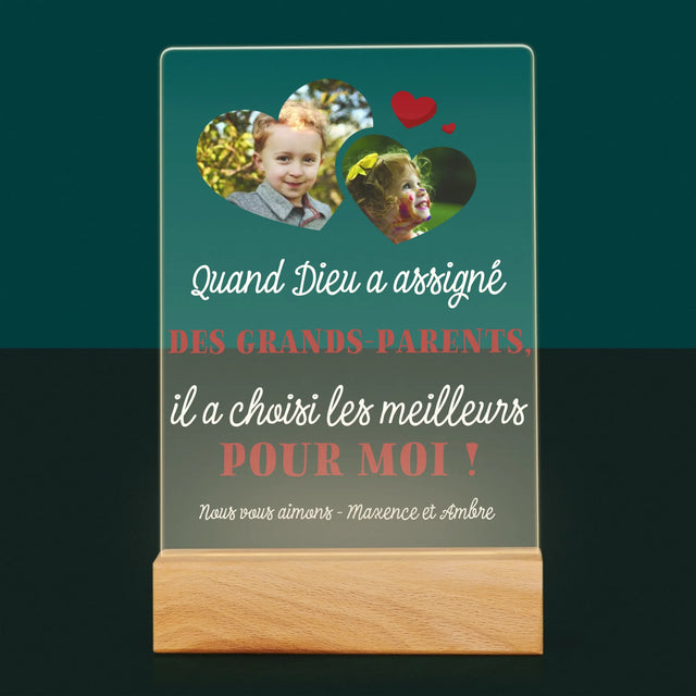 Le Collage Photo: Quand Dieu A Assigné Les Grands-Parents - Impression Sur Verre Acrylique