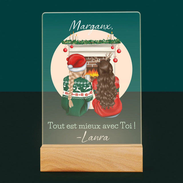 La Création Du Personnage: Les Meilleures Amies À Noël - Impression Sur Verre Acrylique