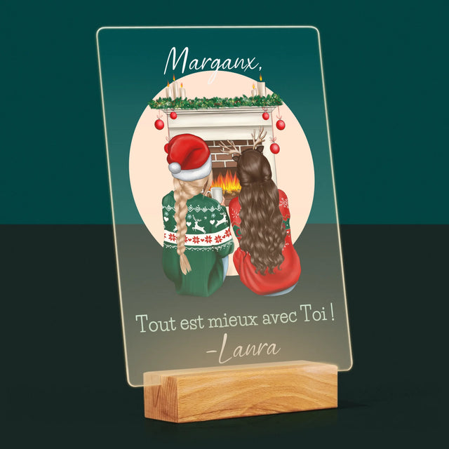 La Création Du Personnage: Les Meilleures Amies À Noël - Impression Sur Verre Acrylique