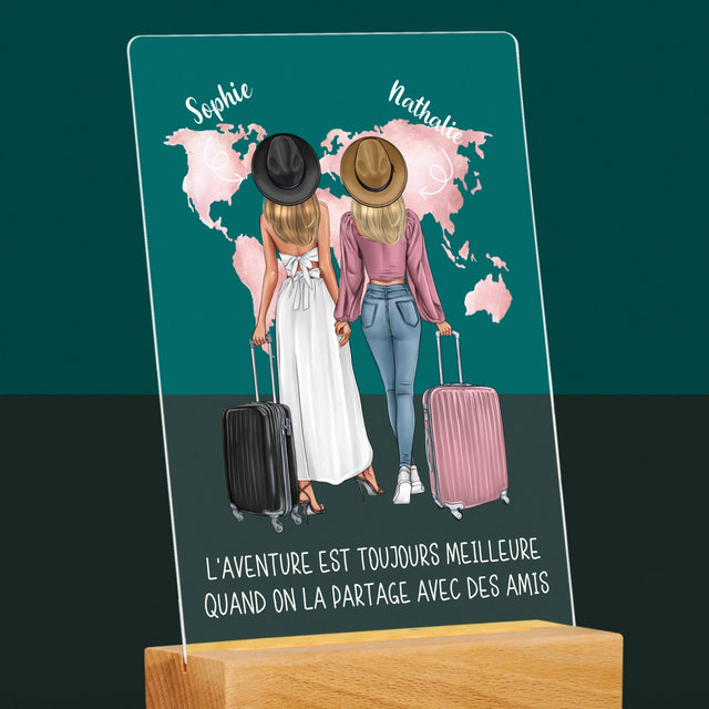 La Création Du Personnage: Amies Voyageuses - Impression Sur Verre Acrylique