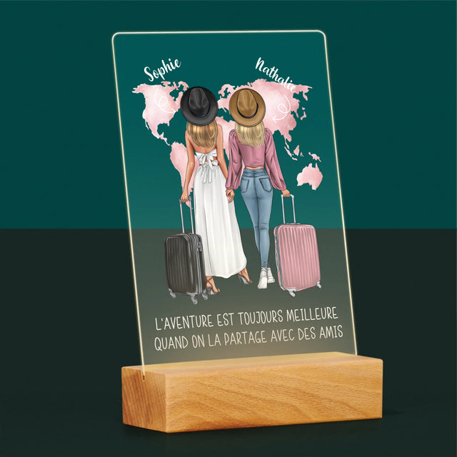 La Création Du Personnage: Amies Voyageuses - Impression Sur Verre Acrylique