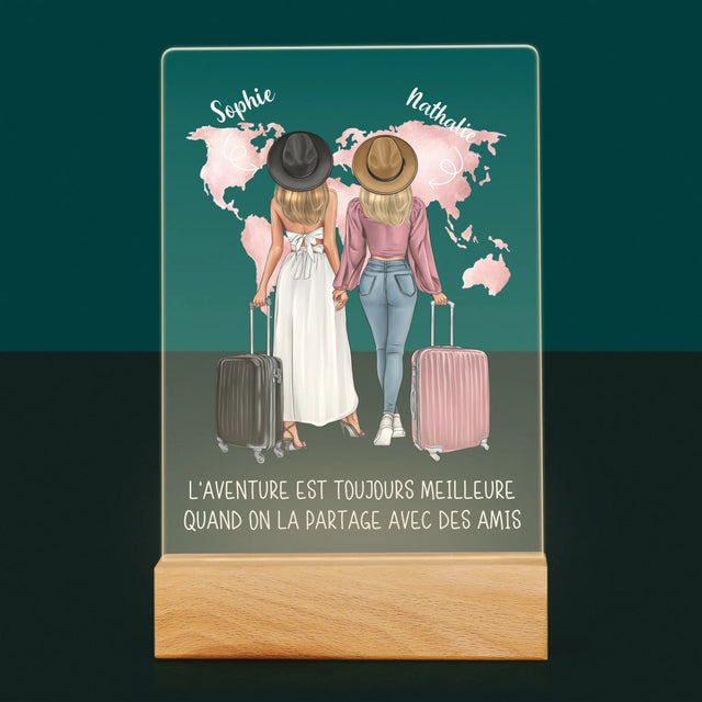 La Création Du Personnage: Amies Voyageuses - Impression Sur Verre Acrylique