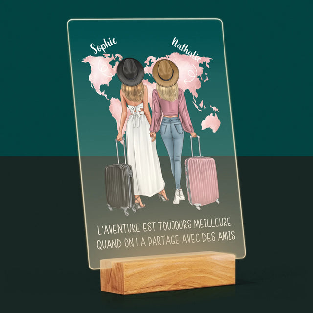La Création Du Personnage: Amies Voyageuses - Impression Sur Verre Acrylique