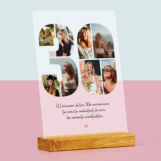 Le Collage Photo: 30 Ans Chiffre Photos - Impression Sur Verre Acrylique