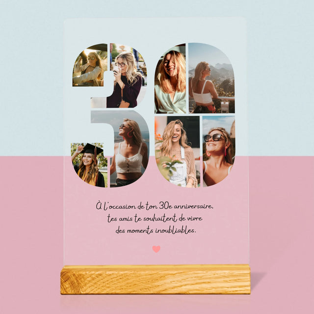 Le Collage Photo: 30 Ans Chiffre Photos - Impression Sur Verre Acrylique