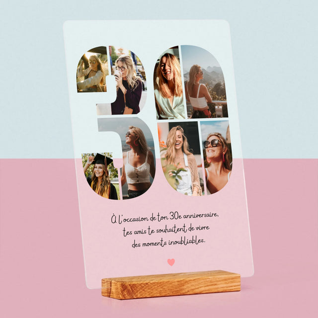 Le Collage Photo: 30 Ans Chiffre Photos - Impression Sur Verre Acrylique