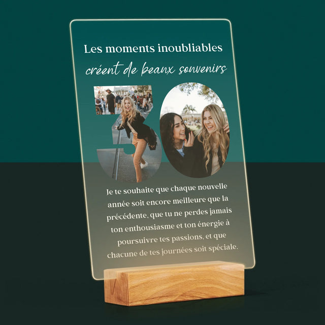 Collage Photo De Lettre: 30 Anniversaire - Impression Sur Verre Acrylique