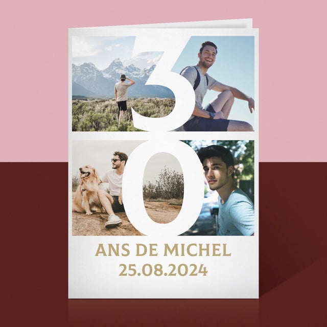 Le Collage Photo: 30 Ans Chiffre Photos - Carte De Vœux