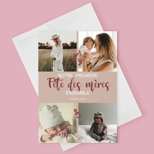 Le Collage Photo: Notre Première Fête Des Mères - Carte De Vœux