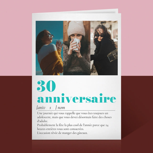 Le Collage Photo: 30E Anniversaire, Définition - Carte De Vœux