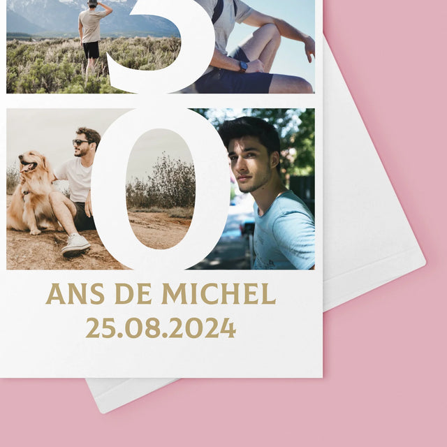 Le Collage Photo: 30 Ans Chiffre Photos - Carte De Vœux