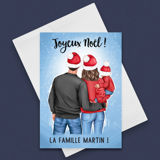 La Création Du Personnage: Famille De Noël - Carte De Vœux