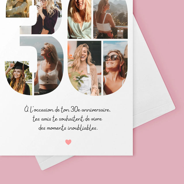 Le Collage Photo: 30E Anniversaire, Vœux - Carte De Vœux