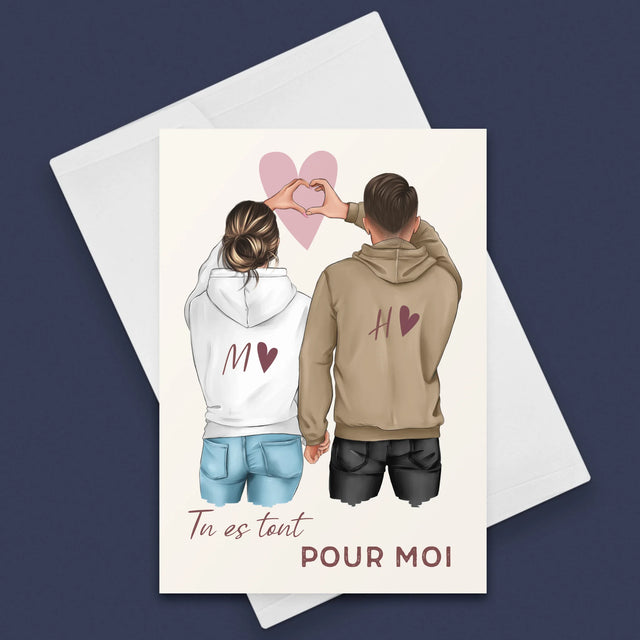 La Création Du Personnage: Couple Cœur - Carte De Vœux