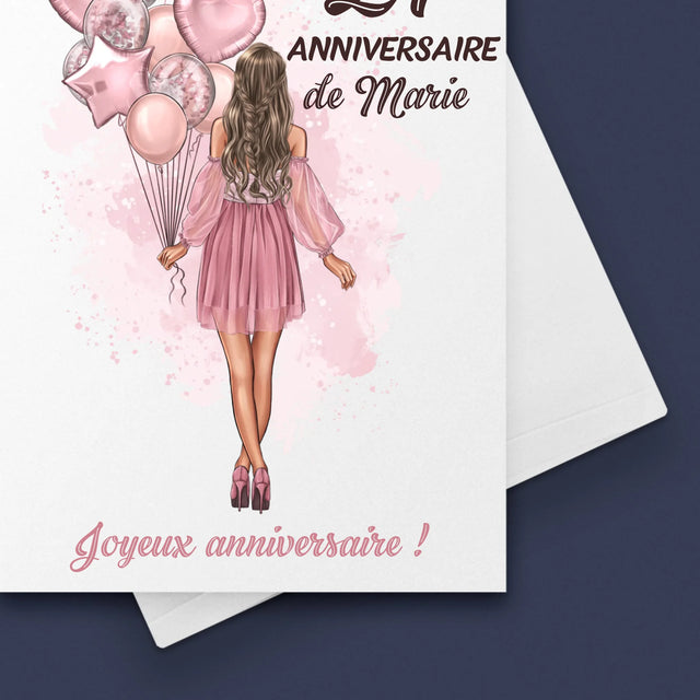La Création Du Personnage: Anniveraire Ballons - Carte De Vœux