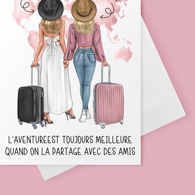 La Création Du Personnage: Amies Voyageuses - Carte De Vœux