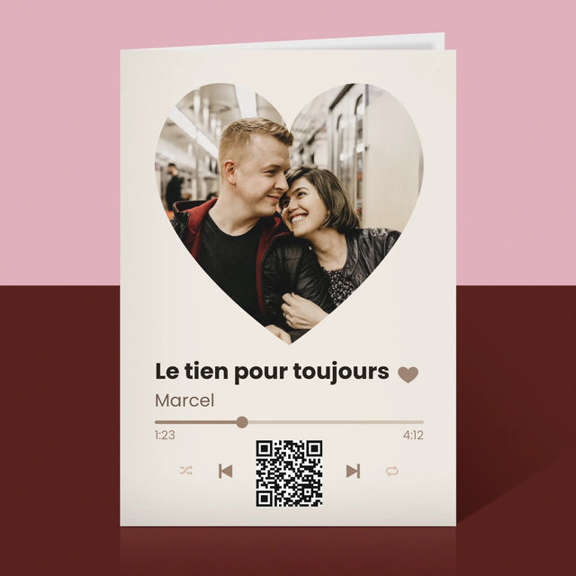 La Photo Et Un Texte: Notre Chanson Cœur Code Qr - Carte De Vœux