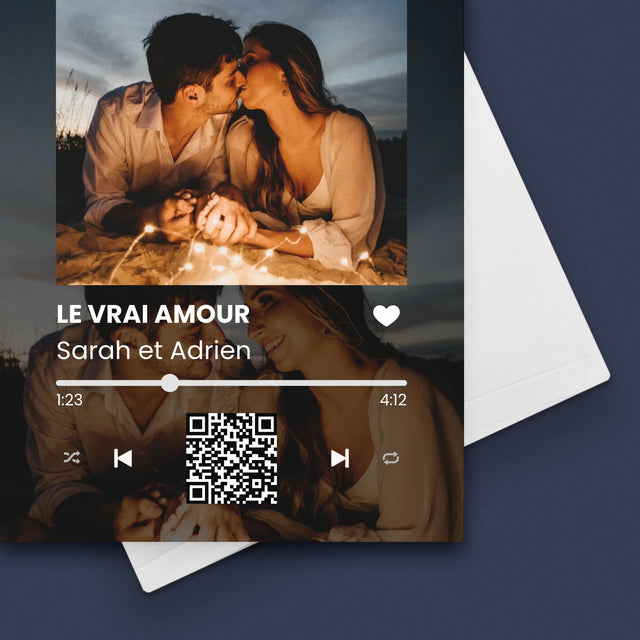 La Photo Et Un Texte: Spotify Avec Vos Photos Et Votre Code Qr - Carte De Vœux