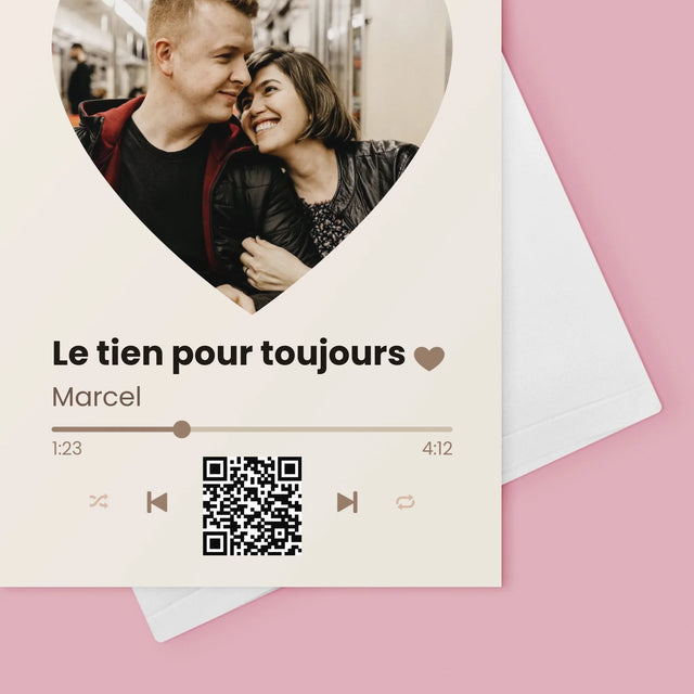 La Photo Et Un Texte: Notre Chanson Cœur Code Qr - Carte De Vœux