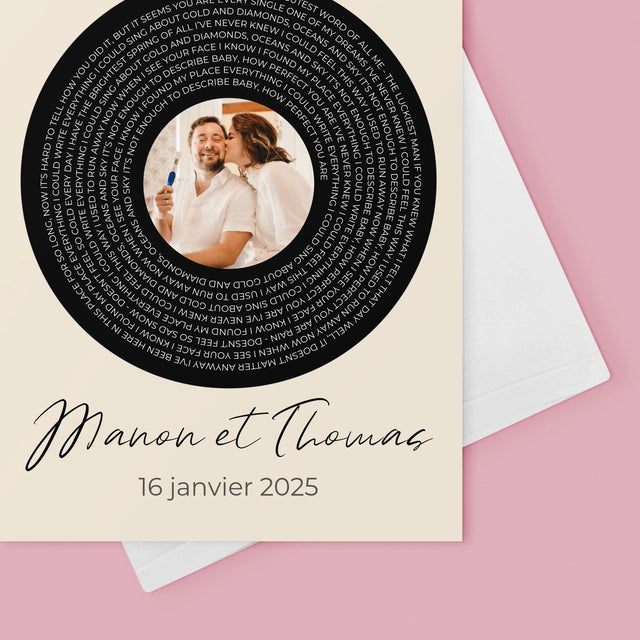 La Photo Et Un Texte: Paroles De Chanson Avec Votre Photo - Carte De Vœux