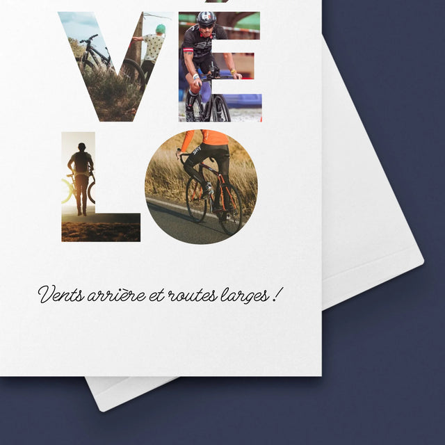 Collage Photo De Lettre: Vélo - Carte De Vœux