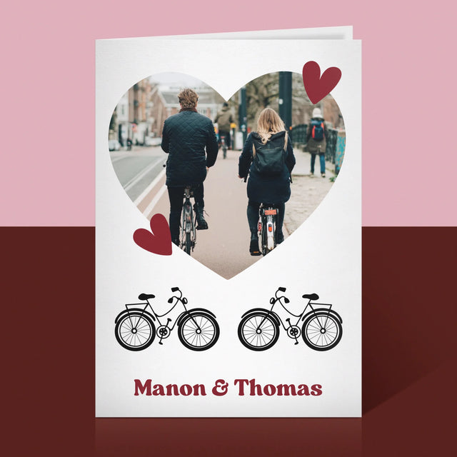 La Photo Et Un Texte: Couple De Cyclistes - Carte De Vœux
