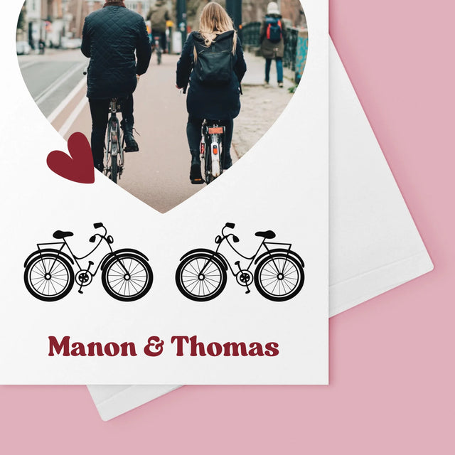 La Photo Et Un Texte: Couple De Cyclistes - Carte De Vœux