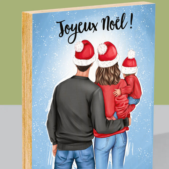 La Création Du Personnage: Famille De Noël - Impression Sur Bois