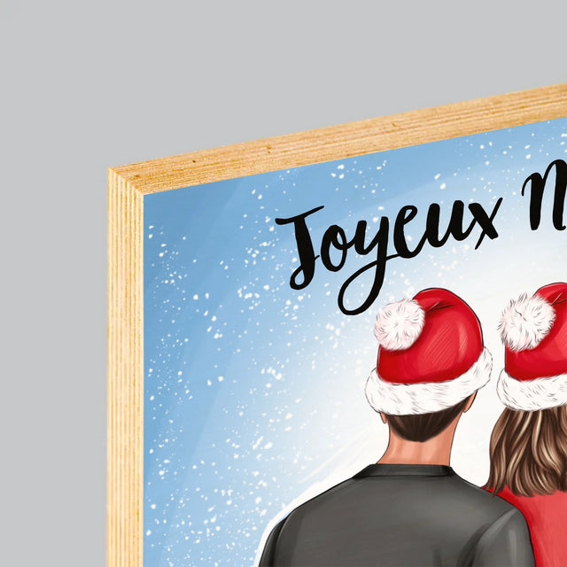 La Création Du Personnage: Famille De Noël - Impression Sur Bois