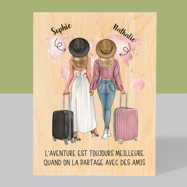 La Création Du Personnage: Amies Voyageuses - Impression Sur Bois