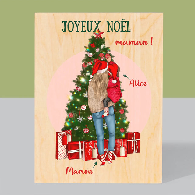 La Création Du Personnage: Joyeux Noël Maman - Impression Sur Bois