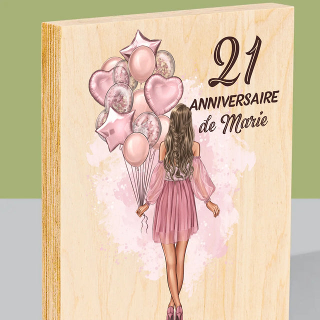 La Création Du Personnage: Anniveraire Ballons - Impression Sur Bois
