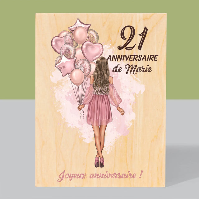 La Création Du Personnage: Anniveraire Ballons - Impression Sur Bois