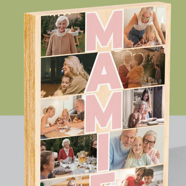 Le Collage Photo: Mamie - Impression Sur Bois