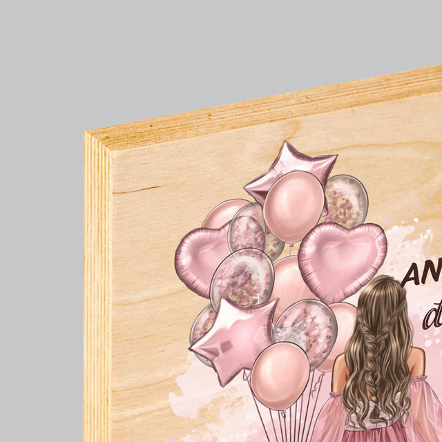 La Création Du Personnage: Anniveraire Ballons - Impression Sur Bois