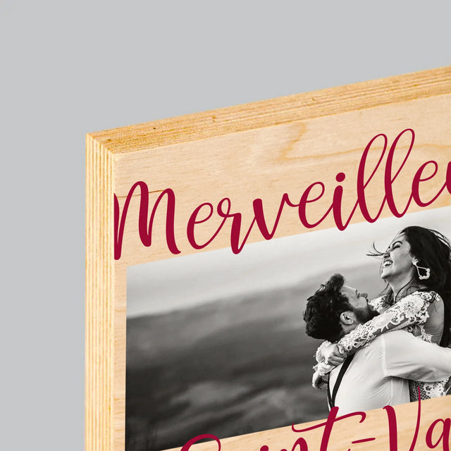 Le Collage Photo: Merveilleuse Saint-Valentin - Impression Sur Bois