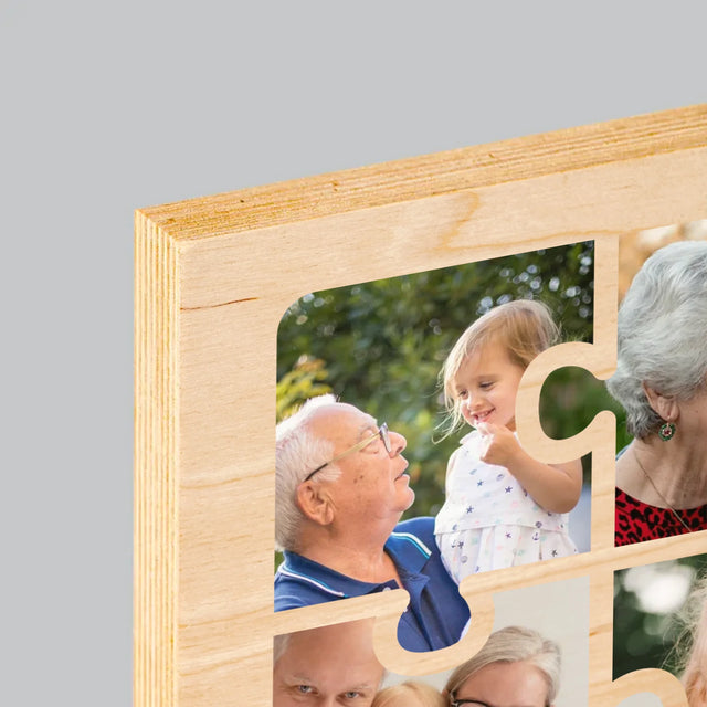 Le Collage Photo: Casse-Tête, Un Cœur Pour Grand-Papa - Impression Sur Bois