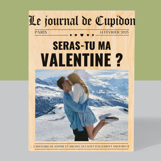 La Couverture De Magazine: Journal De La Saint-Valentin - Impression Sur Bois