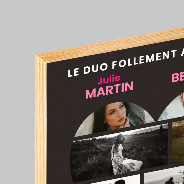 Le Collage Photo: Saint-Valentin Affiche Du Film - Impression Sur Bois