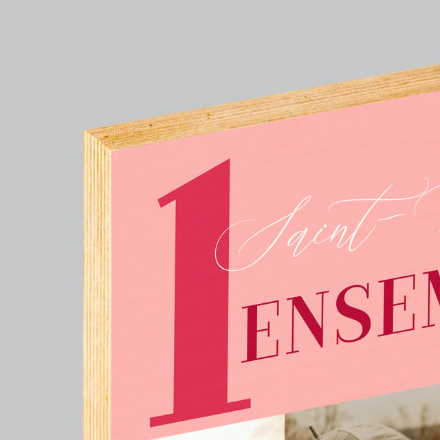 Le Collage Photo: Première Saint-Valentin Ensemble - Impression Sur Bois