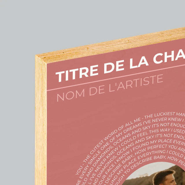La Photo Et Un Texte: Notre Chanson Disque Vinyle - Impression Sur Bois