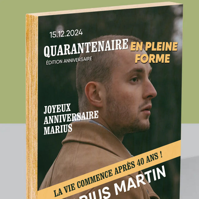 La Couverture De Magazine: Quarantenaire En Pleine Forme - Impression Sur Bois