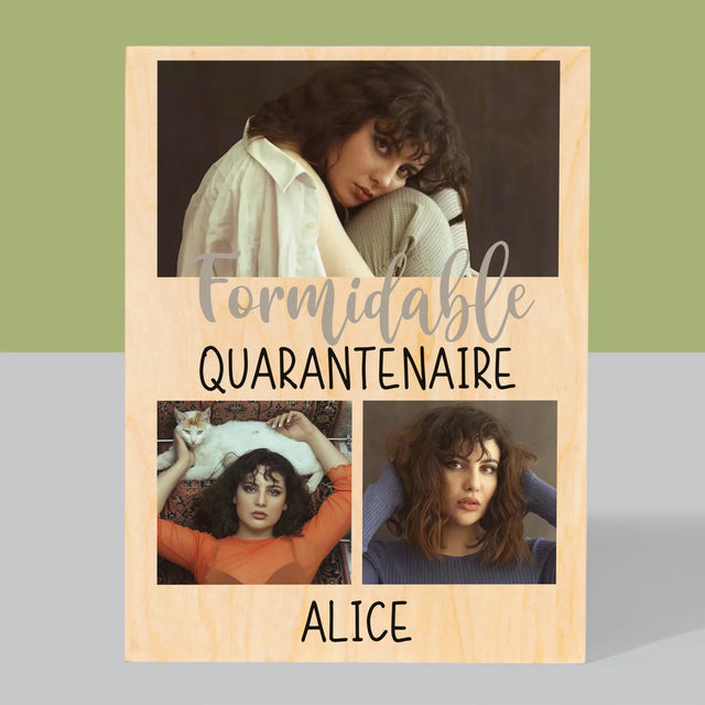 Le Collage Photo: Quarantenaire Formidable - Impression Sur Bois