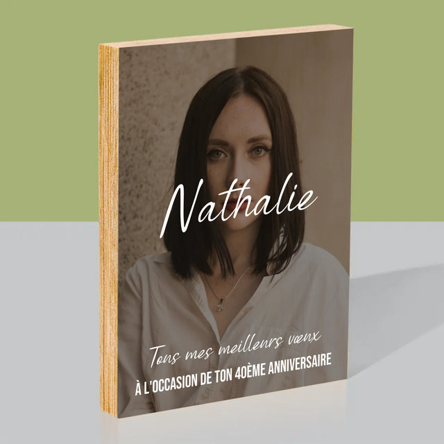 La Photo Et Un Texte: 40E Anniversaire Joyeux Anniversaire - Impression Sur Bois