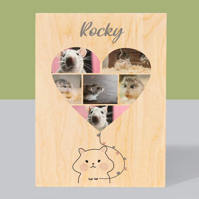 Le Collage Photo: Hamster - Impression Sur Bois