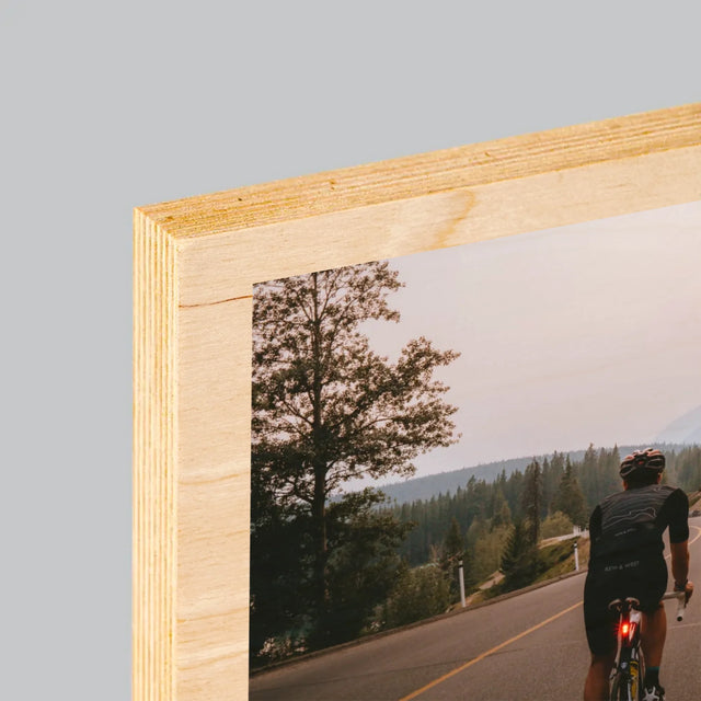 La Photo Et Un Texte: Cycliste - Définition - Impression Sur Bois