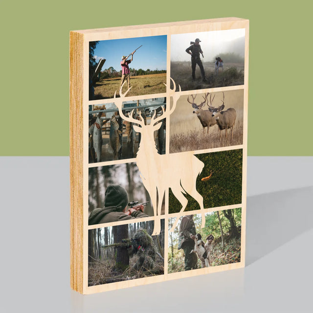 Le Collage Photo: Chasseur - Impression Sur Bois