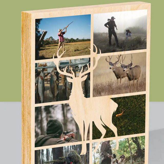 Le Collage Photo: Chasseur - Impression Sur Bois